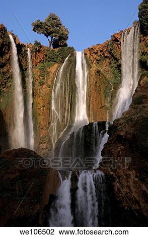 Flowing cascades of the Ouzoud Waterfalls, Morocco View Large Photo Image Stock Image - Flowing cascades of the Ouzoud Waterfalls, Morocco. Fotosearch
