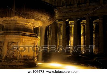 Fountain and colonnade in Saint Peter´s Square, Vatican City, Rome, Italy View Large Photo Image Stock Image - Fountain and colonnade in Saint Peter´s Square, Vatican City, Rome, Italy. Fotosearch