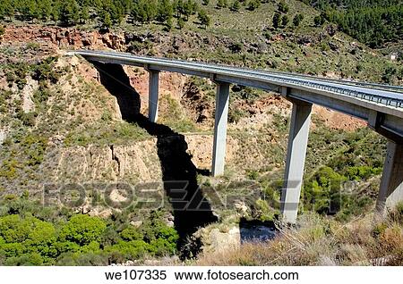 Stock Photography - High bridge between Granada and the Alpujarras mountains, Andalusia, Spain. Fotosearch