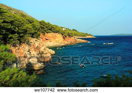 Hvar Island cliffs and Adriatic Sea, Croatia View Large Photo Image Stock Image - Hvar Island cliffs and Adriatic Sea, Croatia. Fotosearch
