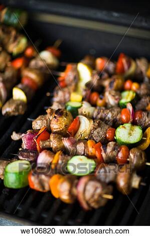 Kebabs on Grill No MR Property Release RF 06-05 View Large Photo Image Stock Image - Kebabs on Grill No MR Property Release RF 06-05. Fotosearch