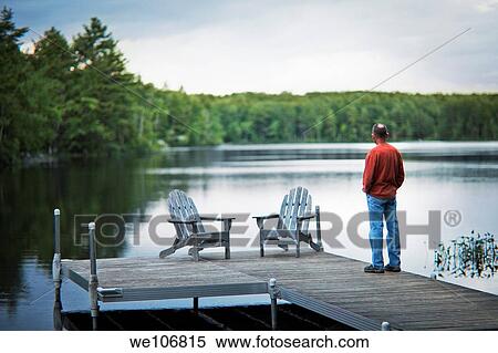 Man On Dock New Hampshire, USA MR RF 00-5 No PR View Large Photo Image Stock Photography - Man On Dock New Hampshire, USA MR RF 00-5 No PR. Fotosearch