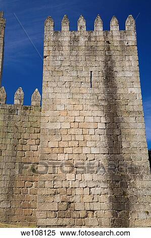 Stock Photography - Old Medieval Castle tower in Guimaraes, Portugal, Europe. Fotosearch