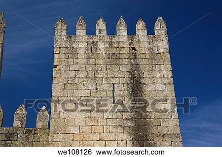 Old Medieval Castle wall in Guimaraes, Portugal, Europe View Large Photo Image Stock Photograph - Old Medieval Castle wall in Guimaraes, Portugal, Europe. Fotosearch