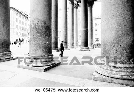 People walking in between the large columns of the Pantheon, Rome, Italy View Large Photo Image Stock Photography - People walking in between the large columns of the Pantheon, Rome, Italy. Fotosearch
