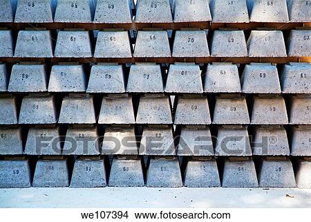 Pile of cement bricks ready for the new tramway line under construction, Marseille, France View Large Photo Image Picture - Pile of cement bricks ready for the new tramway line under construction, Marseille, France. Fotosearch