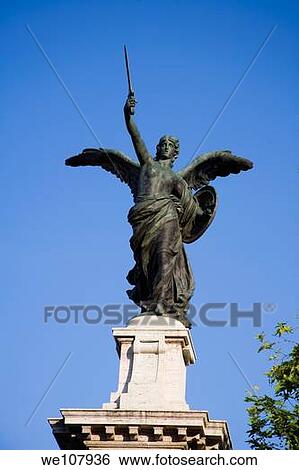 Stock Photograph - Ponte Saint Angelo bridge statue by Giovanni Bernini Rome Italy. Fotosearch