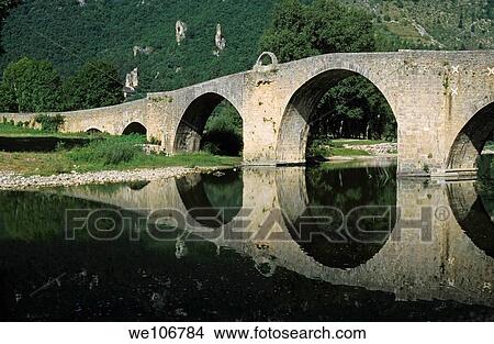 Quezac Bridge crossing the Tarn River, France View Large Photo Image Picture - Quezac Bridge crossing the Tarn River, France. Fotosearch