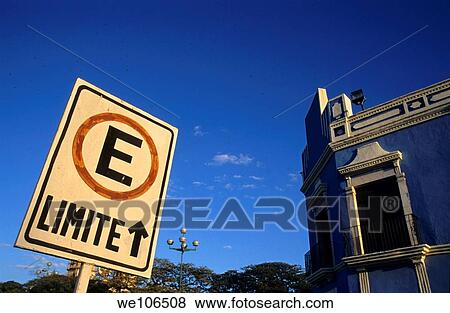 Road sign and building facade in the Zocalo in Campeche, Mexico View Large Photo Image Stock Photo - Road sign and building facade in the Zocalo in Campeche, Mexico. Fotosearch