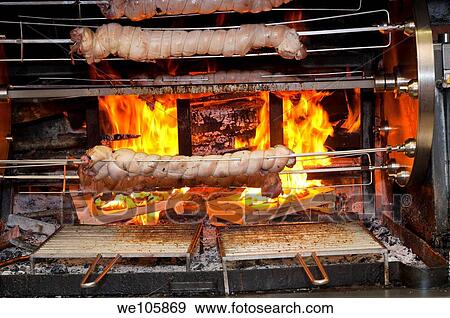 Roasting meat View Large Photo Image Stock Photo - Roasting meat. Fotosearch
