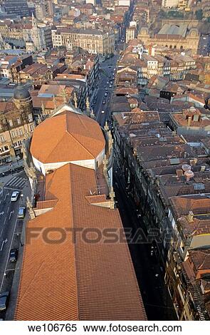 Rooftops of the city buildings seen from the tower of Clérigos Church, Porto, Portugal View Large Photo Image Stock Photography - Rooftops of the city buildings seen from the tower of Clérigos Church, Porto, Portugal. Fotosearch