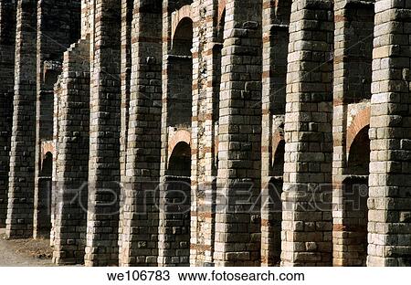 Ruined Roman structure of Acueducto de los Milagros Miraculous Aqueduct Mérida, Spain, View Large Photo Image Stock Image - Ruined Roman structure of Acueducto de los Milagros Miraculous Aqueduct Mérida, Spain,. Fotosearch