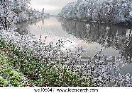 Scenic views on a frosty misty morning over the river Severn in Worcester, Worcestershire England View Large Photo Image Stock Photo - Scenic views on a frosty misty morning over the river Severn in Worcester, Worcestershire England. Fotosearch
