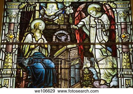 Stained Glass window depicting a Religious scene, Cathedral of the Holy Trinity, Quebec City, Quebec, Canada View Large Photo Image Stock Photo - Stained Glass window depicting a Religious scene, Cathedral of the Holy Trinity, Quebec City, Quebec, Canada. Fotosearch