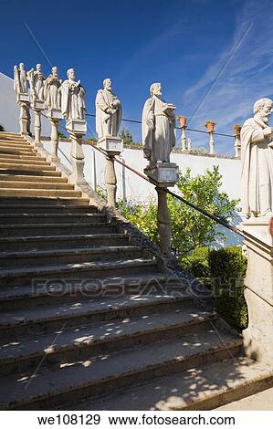 Stairs with religious statues in the garden at the Bishop´s Palace, Castelo Branco, Portugal, Europe View Large Photo Image Stock Photo - Stairs with religious statues in the garden at the Bishop´s Palace, Castelo Branco, Portugal, Europe. Fotosearch