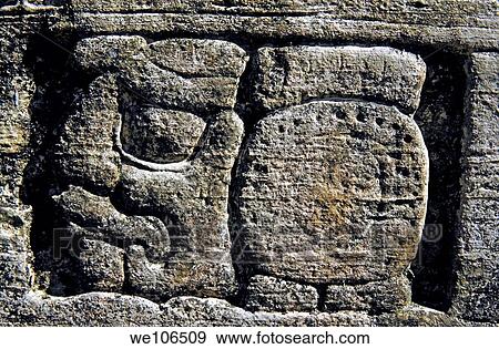 Stone carving on the stairs, Palenque, Chiapas, Mexico View Large Photo Image Stock Photo - Stone carving on the stairs, Palenque, Chiapas, Mexico. Fotosearch