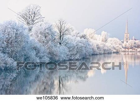 The river Severn in Worcester in a very frosty morning with St Andrew´s church England View Large Photo Image Stock Photograph - The river Severn in Worcester in a very frosty morning with St Andrew´s church England. Fotosearch
