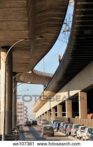 Traffic along the highway in Marseille, France View Large Photo Image Stock Image - Traffic along the highway in Marseille, France. Fotosearch