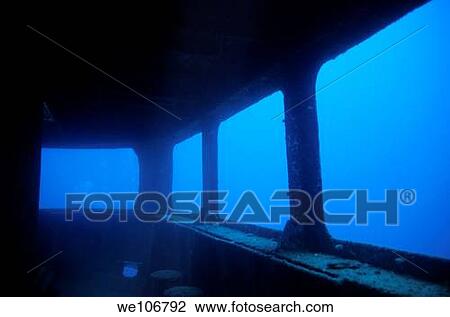 Stock Image - Underwater remains of the Toho Shipwreck, Noumea Lagoon, New Caledonia. Fotosearch