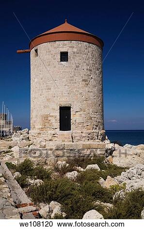 A stone tower near the Old Saint-Nicholas fort, Rhodes, Greece View Large Photo Image Stock Image - A stone tower near the Old Saint-Nicholas fort, Rhodes, Greece. Fotosearch