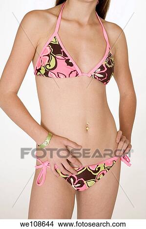 Adolescente, modelage, maillot de bain Image Adolescente, modelage, maillot de bain Image