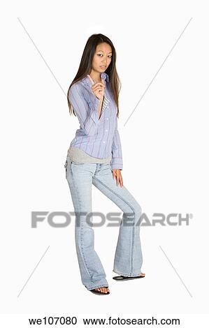 Stock Image - Asian woman thinking. Fotosearch