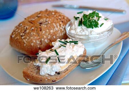 Cereal roll sandwich with cottage cheese View Large Photo Image Stock Image - Cereal roll sandwich with cottage cheese. Fotosearch