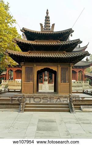 China. Hangzhou. Qianwang Temple View Large Photo Image Picture - China. Hangzhou. Qianwang Temple. Fotosearch