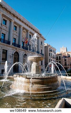 Stock Photo - Fountain nearby Alcßzar Gate.? vila, Castilla Le? n, Spain.. Fotosearch