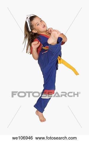 Stock Photograph - Four year old practicing Martial Arts. Fotosearch