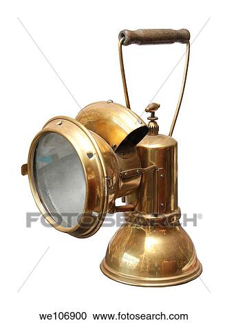 Old copper miner carbide lamp on a white background View Large Photo Image Stock Image - Old copper miner carbide lamp on a white background. Fotosearch