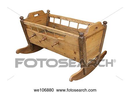 old folk wooden cradle View Large Photo Image Stock Image - old folk wooden cradle. Fotosearch