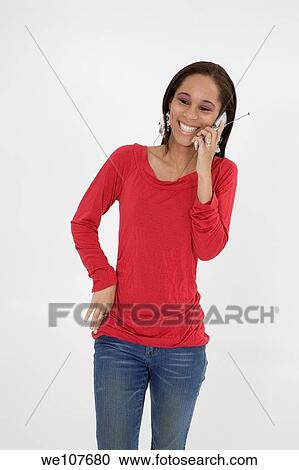 Stock Image - Portrait of beautiful young African American teenager. Fotosearch