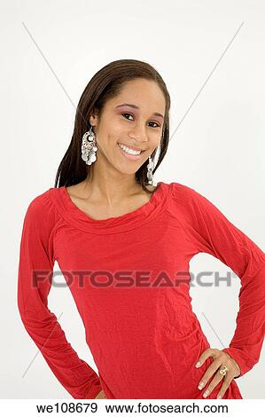 Portrait of beautiful young African American teenager View Large Photo Image Stock Photo - Portrait of beautiful young African American teenager. Fotosearch