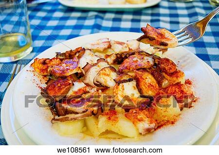 Pulpo a feira serving. Galicia, Spain. View Large Photo Image Stock Image - Pulpo a feira serving. Galicia, Spain.. Fotosearch
