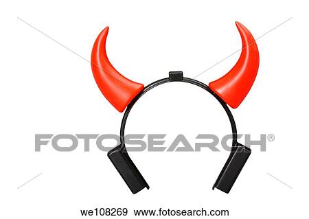 Red devil light-up horns toy on headband View Large Photo Image Stock Photo - Red devil light-up horns toy on headband. Fotosearch