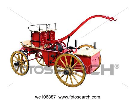 Red fire wagon from the beginning of the century. View Large Photo Image Stock Photo - Red fire wagon from the beginning of the century.. Fotosearch
