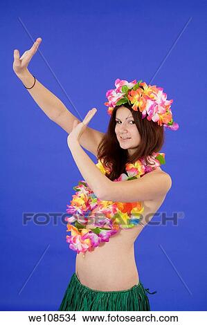 Teenage girl dressed as Hula girl View Large Photo Image Picture - Teenage girl dressed as Hula girl. Fotosearch