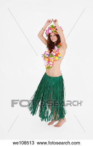 Teenage girl dressed as Hula girl View Large Photo Image Stock Image - Teenage girl dressed as Hula girl. Fotosearch