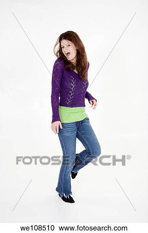 Teenage girl who is very excited View Large Photo Image Stock Image - Teenage girl who is very excited. Fotosearch