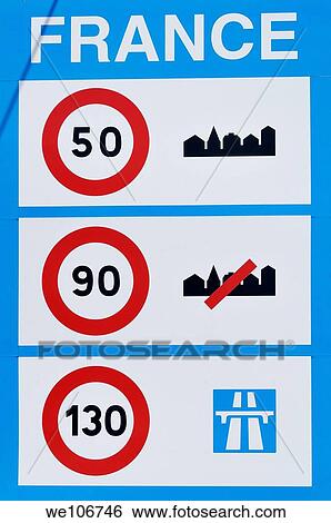 Traffic signs, France View Large Photo Image Stock Photograph - Traffic signs, France. Fotosearch