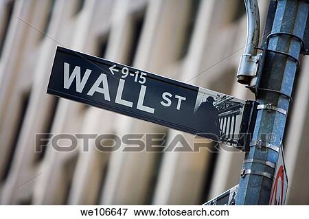 Wall street sign View Large Photo Image Stock Photo - Wall street sign. Fotosearch