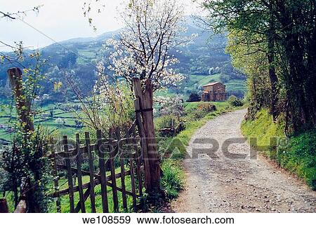 Way to Santa Cristina de Lena church. Pola de Lena, Asturias province, Spain. View Large Photo Image Stock Photo - Way to Santa Cristina de Lena church. Pola de Lena, Asturias province, Spain.. Fotosearch
