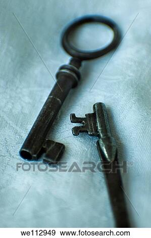 Close-up of old keys View Large Photo Image Stock Photo - Close-up of old keys. Fotosearch