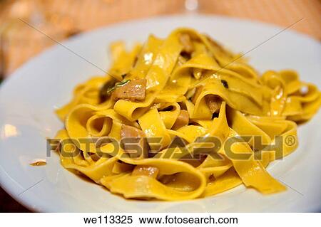 Fettuccine with mushrooms View Large Photo Image Stock Photography - Fettuccine with mushrooms. Fotosearch