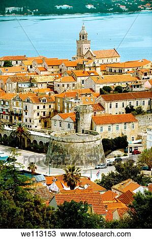 Korcula town Korcula Island Craotia View Large Photo Image Stock Image - Korcula town Korcula Island Craotia. Fotosearch