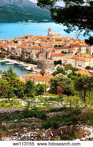 Korcula town Korcula Island Craotia View Large Photo Image Stock Photography - Korcula town Korcula Island Craotia. Fotosearch