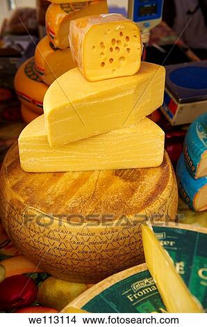 Market cheese stall View Large Photo Image Picture - Market cheese stall. Fotosearch