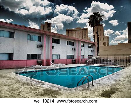 Motel swimming pool in Las Vegas, Nevada View Large Photo Image Picture - Motel swimming pool in Las Vegas, Nevada. Fotosearch