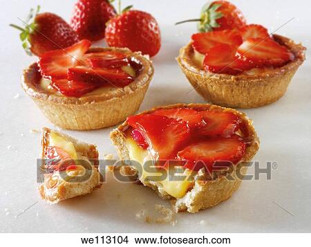 strawberry and custard tarts View Large Photo Image Picture - strawberry and custard tarts. Fotosearch